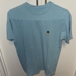 Blue T-Shirt with Pineapple Embroidery